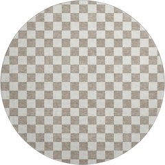 Luxury Washable Indoor/Outdoor The Reserve Khaki 8' x 8' Round Rug