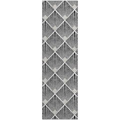 Luxury Washable Indoor/Outdoor The Reserve Black 2'3" x 7'6" Runner Rug