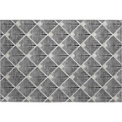 Luxury Washable Indoor/Outdoor The Reserve Black 1'8" x 2'6" Rug