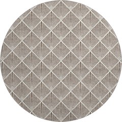 Luxury Washable Indoor/Outdoor The Reserve Brown 8' x 8' Round Rug