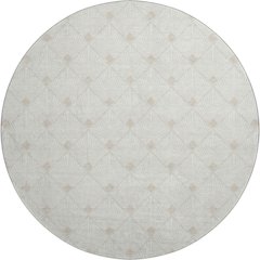 Luxury Washable Indoor/Outdoor The Reserve Ivory 8' x 8' Round Rug