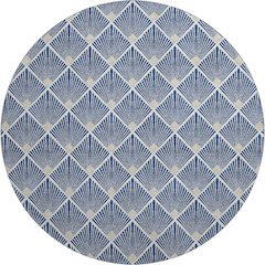 Luxury Washable Indoor/Outdoor The Reserve Navy 8' x 8' Round Rug