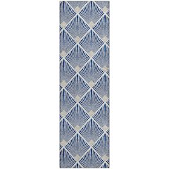 Luxury Washable Indoor/Outdoor The Reserve Navy 2'3" x 7'6" Runner Rug