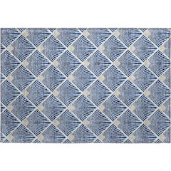 Luxury Washable Indoor/Outdoor The Reserve Navy 1'8" x 2'6" Rug