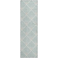 Luxury Washable Indoor/Outdoor The Reserve Seafoam 2'3" x 7'6" Runner Rug