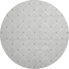 Luxury Washable Indoor/Outdoor The Reserve Silver 8' x 8' Round Rug