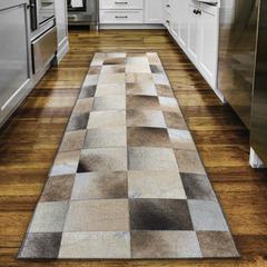 Laredo Taupe Animal Patchwork 2'3" x 7'6" Runner Rug Taupe ALR40