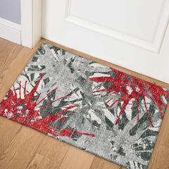 Bravado Red Contemporary Color Splash 1'8" x 2'6" Accent Rug Red ABV36