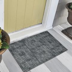 Eleanor Black Contemporary Geometric 1'8" x 2'6" Accent Rug Black AER31