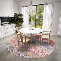 Yuma Purple Bohemian Ikat 8' x 8' Area Rug Purple AYU32