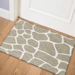 Safari Taupe Animal Animal Print 1'8" x 2'6" Accent Rug Taupe ASF34
