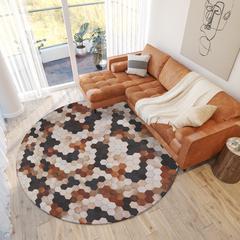 Laredo Multi Animal Patchwork 8' x 8' Round Rug Multi ALR39