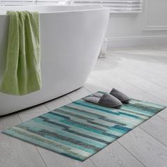Yuma Turquoise Transitional Striped 1'8" x 2'6" Accent Rug Turquoise AYU38