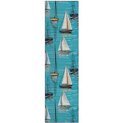 Indoor/Outdoor Harpswell AHP38 Seaglass Washable 2'3" x 7'6" Runner Rug