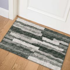 Bravado Shadow Contemporary Striped 1'8" x 2'6" Accent Rug Shadow ABV37