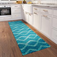 Yuma Turquoise Bohemian Southwest 2'3" x 7'6" Runner Rug Turquoise AYU39