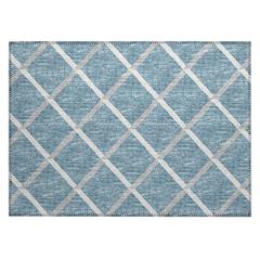 Indoor/Outdoor York YO1 Sky Blue Washable 1'8" x 2'6" Rug