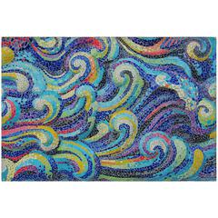 Indoor/Outdoor Surfside ASR44 Ocean Washable 1'8" x 2'6" Rug