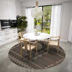 Yuma Brown Transitional Southwest 8' x 8' Area Rug Brown AYU33