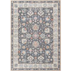 Traditional Runner Area Rug, Charcoal, 2'3" X 7'6" Runner