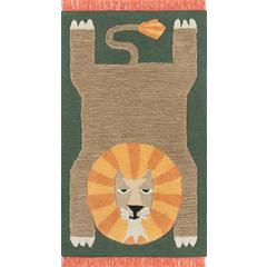 Contemporary Rectangle Area Rug, Green, 4' X 6'