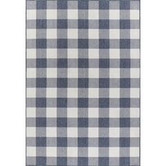 Modern Oval Area Rug, Denim, 2'3" X 4'6"