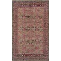 Traditional Rectangle Area Rug, Pink, 3'9" X 5'9"
