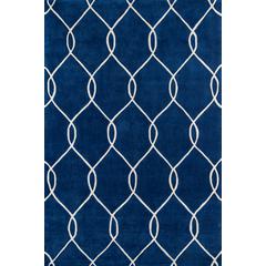 Contemporary Runner Area Rug, Navy, 2'3" X 8' Runner
