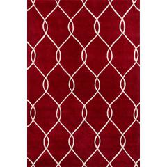 Contemporary Runner Area Rug, Red, 2'3" X 8' Runner