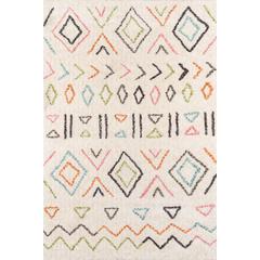 Contemporary Rectangle Area Rug, Ivory, 5' X 7'6"