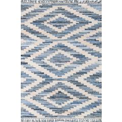 Contemporary Runner Area Rug, Blue, 2'3" X 8' Runner