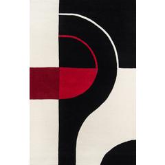 Contemporary Rectangle Area Rug, Black, 3'6" X 5'6"