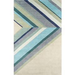 Contemporary Rectangle Area Rug, Blue, 3'6" X 5'6"