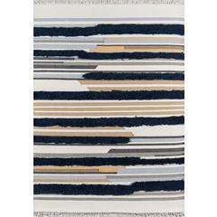 Contemporary Runner Area Rug, Navy, 2'3" X 7'10" Runner