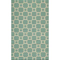 Contemporary Rectangle Area Rug, Aqua, 3'6" X 5'6"