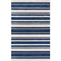 Contemporary Runner Area Rug, Navy, 2'3" X 8' Runner