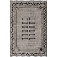 Contemporary Rectangle Area Rug, Black, 5'3" X 7'6"