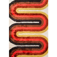 Modern Runner Area Rug, Red, 2'3" X 7'6" Runner