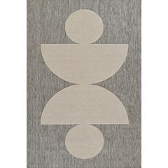 Contemporary Rectangle Area Rug, Grey, 3'11" X 5'7"