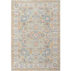 Traditional Rectangle Area Rug, Light Blue, 3'3" X 5'