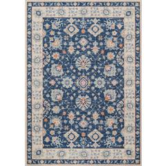 Traditional Rectangle Area Rug, Navy, 3'3" X 5'