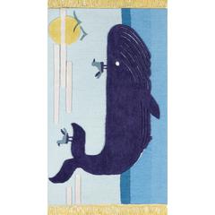 Contemporary Rectangle Area Rug, Blue, 5' X 7'