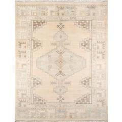 Traditional Rectangle Area Rug, Beige, 5'6" X 8'6"