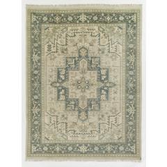 Traditional Rectangle Area Rug, Green, 5'6" X 8'6"