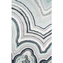 Contemporary Rectangle Area Rug, Blue, 5' X 8'