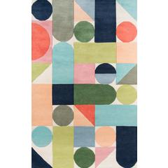 Modern Rectangle Area Rug, Multi, 5' X 8'