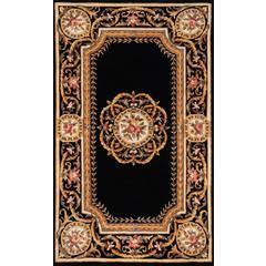 Transitional Rectangle Area Rug, Black, 3'6" X 5'6"