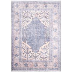 Traditional Runner Area Rug, Denim, 2'6" X 10' Runner