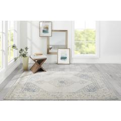 Traditional Rectangle Area Rug, Blue, 4' X 6'
