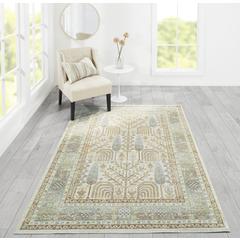Traditional Rectangle Area Rug, Ivory, 4' X 6'